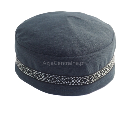 Krymka czapka męska z taśmą dekoracyjną szara