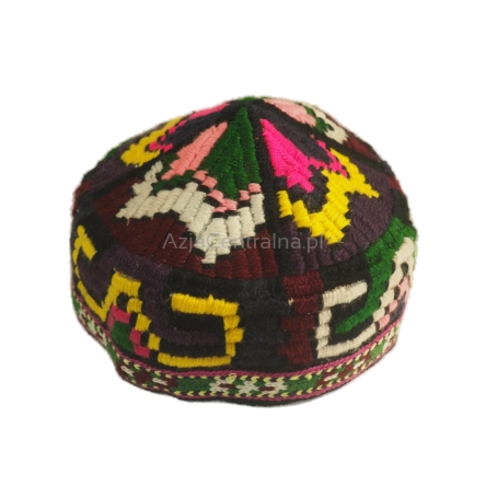 Uzbecka czapka dziecięca krymka tkany haft Vintage (54cm)