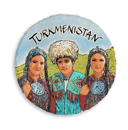Magnes Turkmenistan Turkemni w strojach okrągły