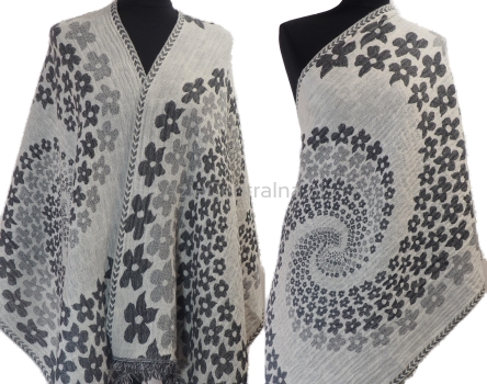 Damski wełniany szal dwustronny z wełny merynosów