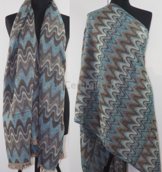 Wełniany damski szal z merynosów