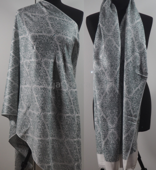 Damski szal etniczny szaro-biały