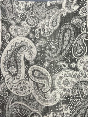 Damski szal z wełny merynosów Paisley w Szarości