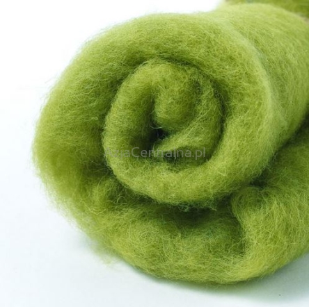 NEW! Wełna zgrzebna merynosów w błamie LIMONKA #515