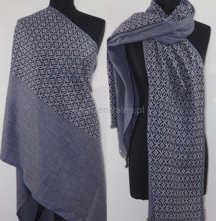 Damski męski szal z wełny merynosów