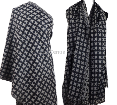 Damski męski wełniany szal merynos Piksel