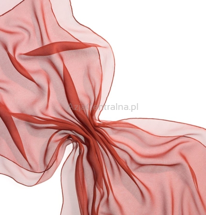 Szal jedwabny szyfon RDZAWY 180x55cm 100% jedwab