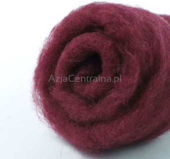 Wełna zgrzebna merynos do filcowania JAGODOWY #402