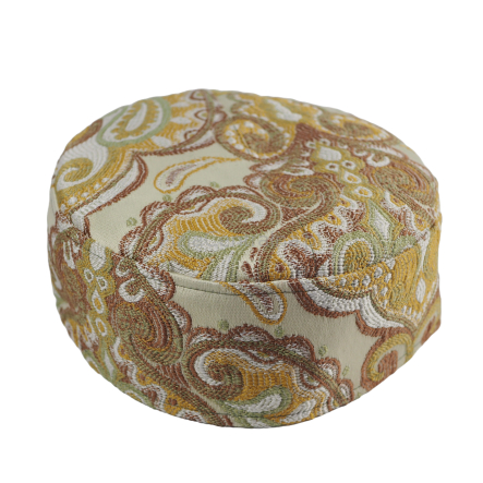 Krymka czapka męska mycka żółta we wzory Paysley