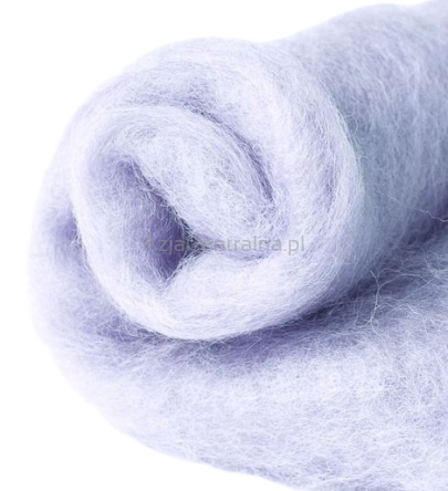 Wełna błam zgrzebna merino do filcowania JASNY FIOLET
