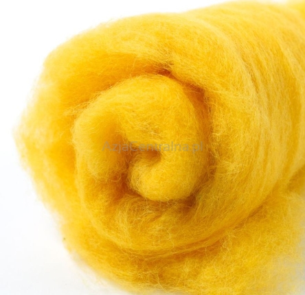 Wełna zgrzebna merynosów w błamie Żółtko #209