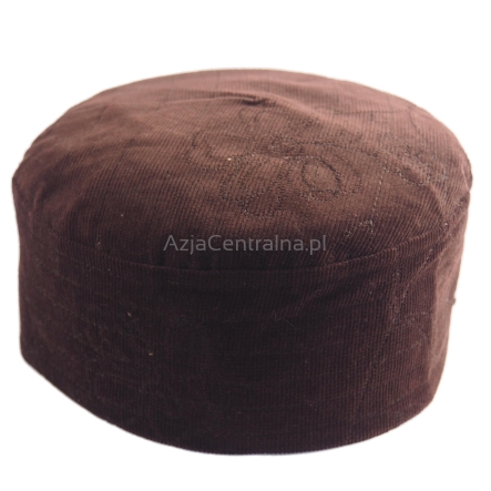Krymka czapka męska mycka klasyczna sztruks brąz
