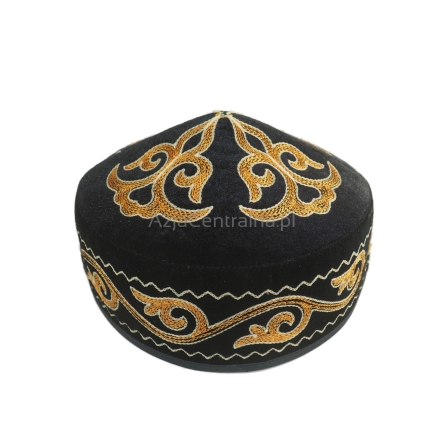 Męska czapka krymka granatowa złota haftowana (57, 58cm)