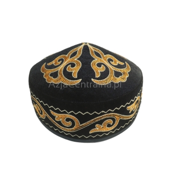 Męska czapka krymka granatowa złota haftowana (57, 58cm)