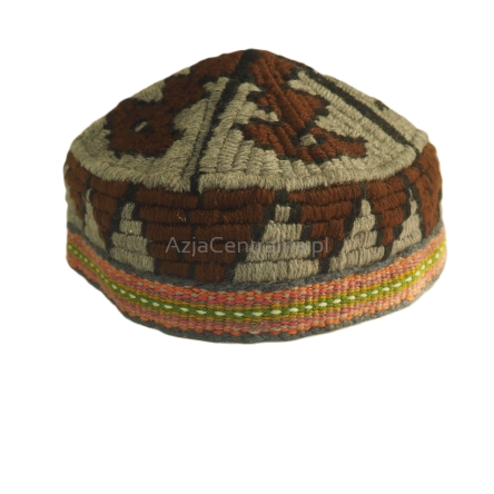 Uzbecka czapka męska damska krymka tkany haft Vintage (54cm)