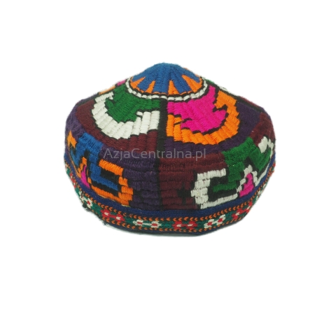 Uzbecka czapka męska damska krymka tkany haft Vintage (58cm)