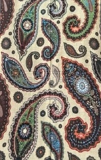 Damski szal wełniany merino wyszywany kwiecisty Paisley