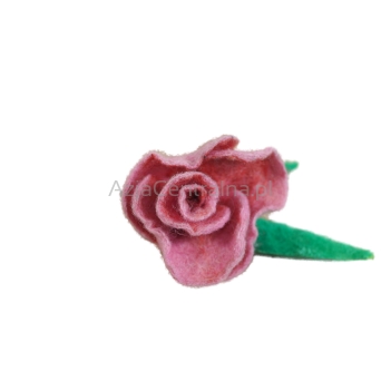 Broszka filcowa kwiat Różowy mały