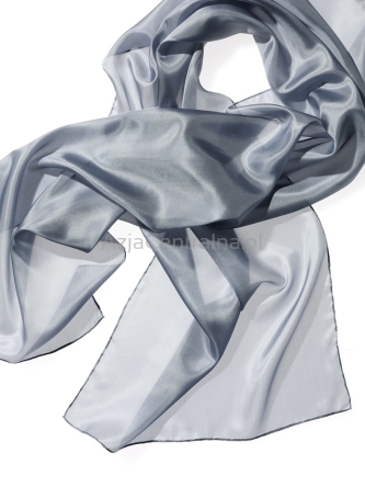 Szal jedwabny Pongee 5 szyfon 185x45cm SZARY