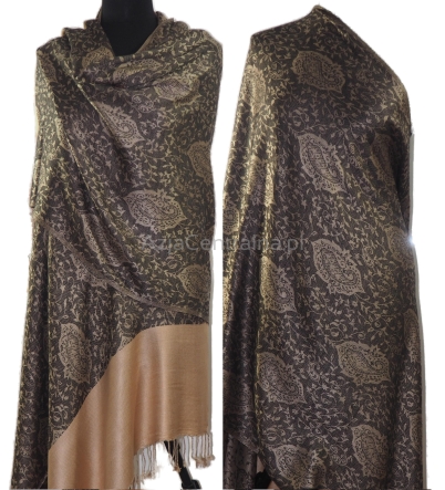 Damski dwustronny wieczorowy szal we wzory Paisley