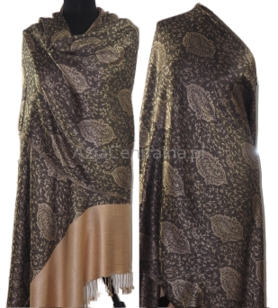 Damski dwustronny wieczorowy szal we wzory Paisley