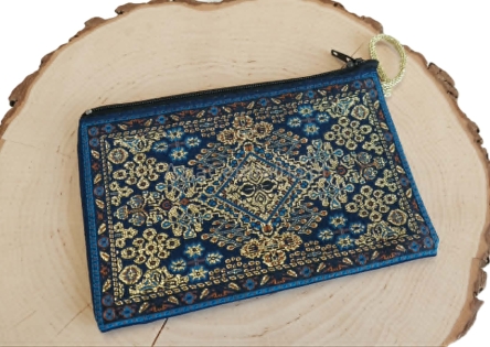 Saszetka etui mini kosmetyczka orientalna Granatowa Złota