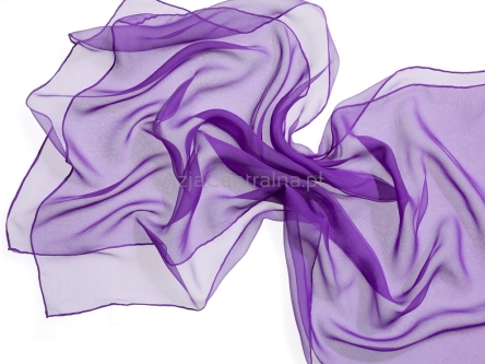 Szal jedwabny szyfon Lawendowy 180x55cm 100% jedwab