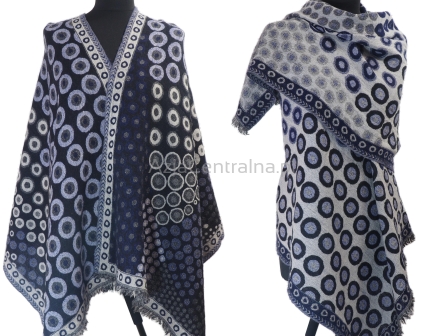 Damski wełniany szal z wełny merynosów dwustronny