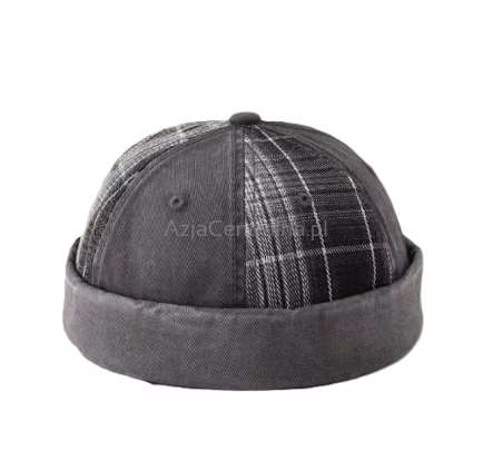 Dokerka czapka Jeansowa szara vintage 55-60cm