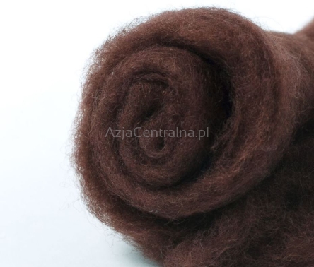 Wełna zgrzebna merynosów w błamie CZEKOLADOWY #316