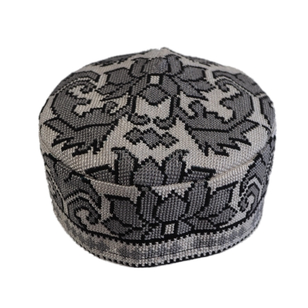 Uzbecka krymka czapka męska damska z haftem krzyżykowym (57,58cm)