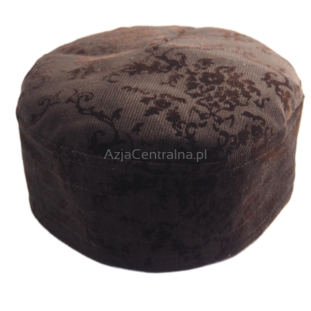 Krymka czapka męska sztruksowa brązowa