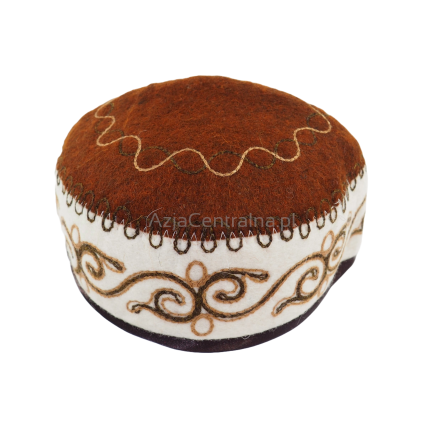 Kirgiska męska czapka krymka tubeteika filcowa wełniana (54,55cm)