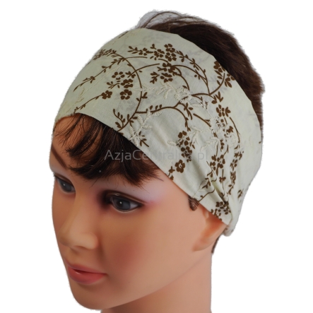 Bawełniana haftowana opaska na włosy damska na lato