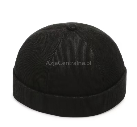 Dokerka czapka męska sztruksowa CZARNA 55-58cm
