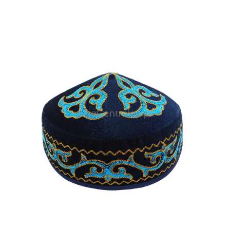 Męska czapka krymka granatowa haftowana (58cm)