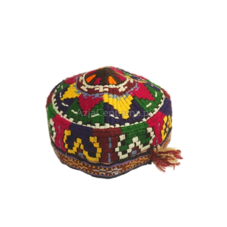 Uzbecka czapka dziecięca krymka tkany haft Vintage (53cm)