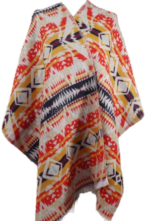 Stylowy gruby z wełny Jaka szal dwustronny we wzory azteckie