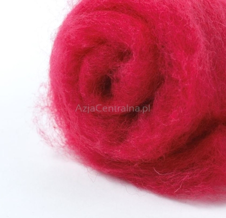 Wełna zgrzebna merynos do filcowania MALINOWA #302