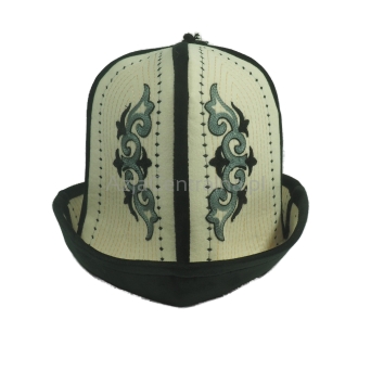 Męska czapka kirgiska kalpak tradycyjny biało-czarny