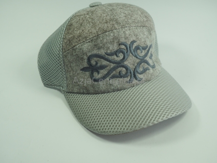 Letnia męska czapka filcowa bejsbolówka z daszkiem Szara