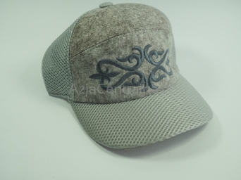 Letnia męska czapka filcowa bejsbolówka z daszkiem Szara