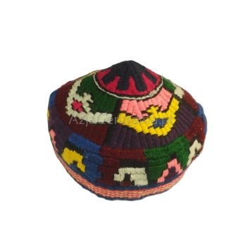 Uzbecka czapka męska damska krymka tkany haft Vintage (56cm)