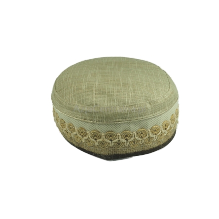 Męska czapka krymka beżowa z jutową taśmą