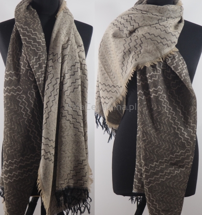 Damski męski szal z wełny merynosów dwustronny