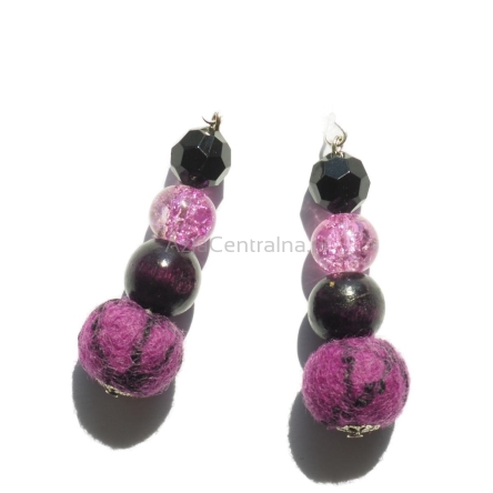 Kolczyki filcowe MIX-FIOLET