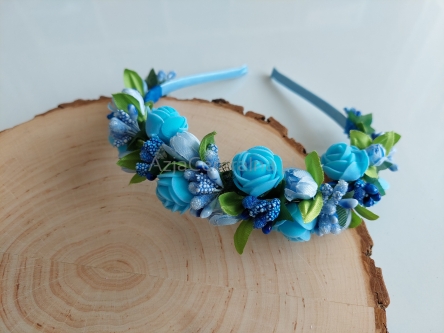 Opaska kwiecista Błekitno niebieska