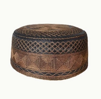 Krymka czapka męska orientalna czarno medziana brązowa (57,58cm)
