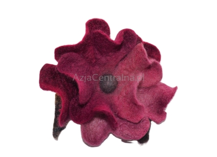 Broszka kwiat filcowana wełniano-jedwabna