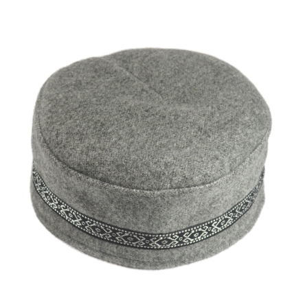 Męska czapka krymka wełniana jasno szary popiel